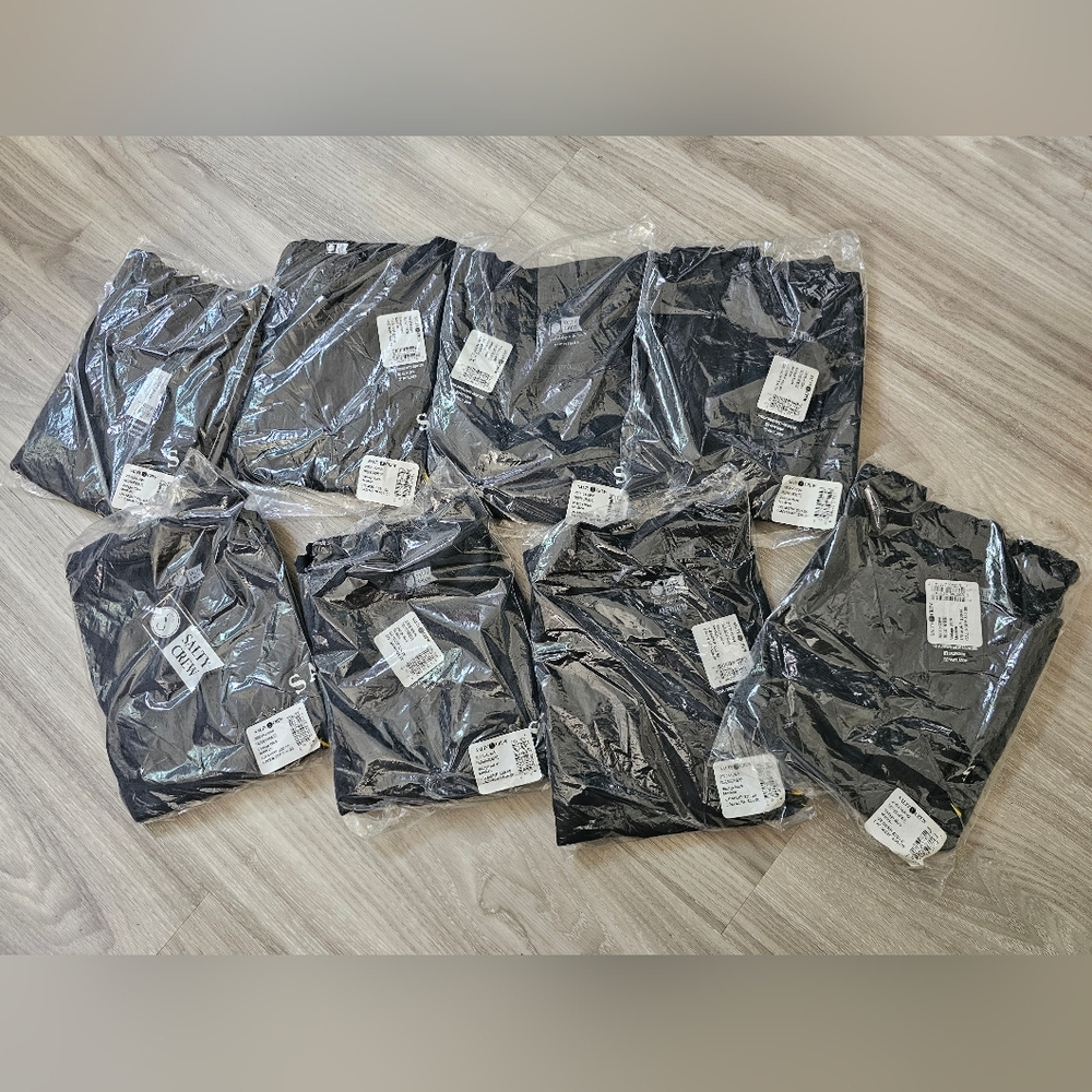 Lot Of 8 Men's Salty Crew "Find Refuge In The Sea" T-Shirt Size Medium Black New